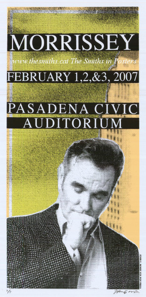 Morrissey Original Tour Poster Pasadena